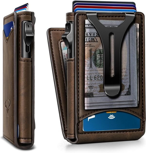 Slim Money Clip Wallet (9 Card Slots)