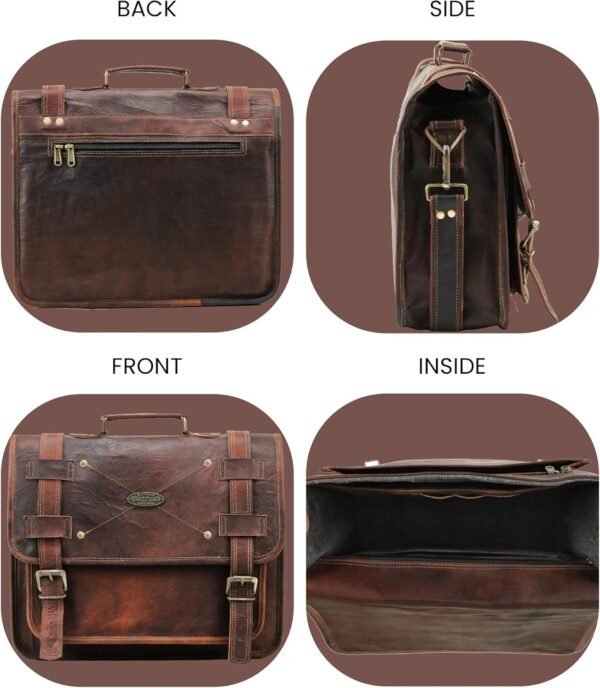 Vintage Leather Messenger Bag for Laptop