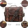 Vintage Leather Messenger Bag for Laptop