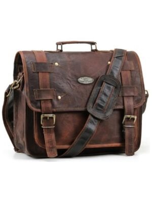 Vintage Leather Messenger Bag for Laptop